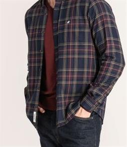 Camisa de cuadros con bolsillo para hombre